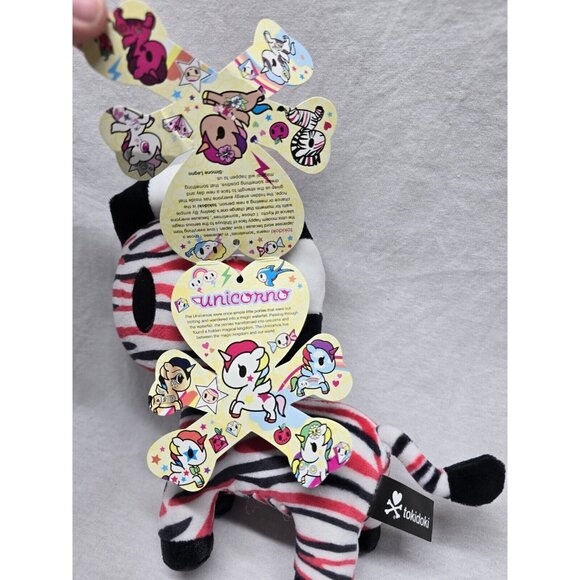 Tokidoki Unicorno Plush - ZAMBA (Small - 7.5 inch) - Red White Black Zebra - Picture 8 of 12